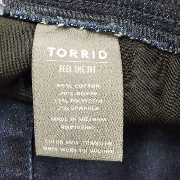 Torrid Womens Lean Jean Dark Blue Skinny Jeans High Waist Plus Size 5X‎ Pull On - Picture 8 of 14